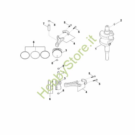 Picture of F - Albero motore, pistone EVC 8000.0 (EVC8000-0001)